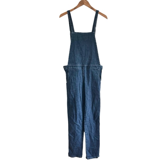 Loup Sz Small Dark Blue Denim Stretch Overalls Straight Leg Pockets - Picture 2 of 10